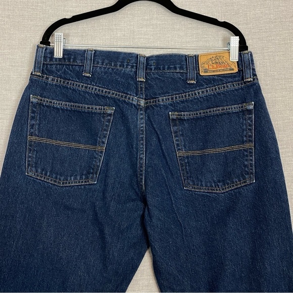 LL Bean Jeans Standard Fit 34x29 Cotton Medium Wash - Picture 3 of 8